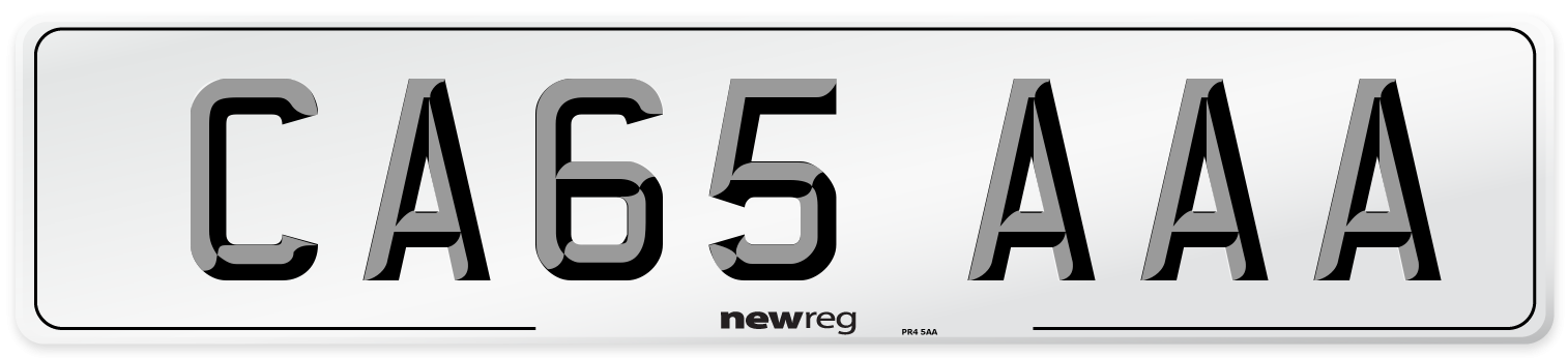 CA65 AAA Number Plate from New Reg